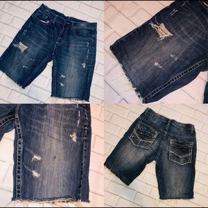 Mens Custom Distressed Denim Shorts